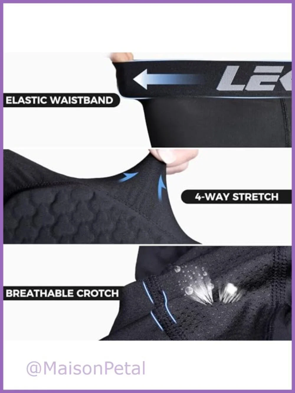 Youth Compression Pants 3/4 Capri with Knee Pads Athletic Base Layer